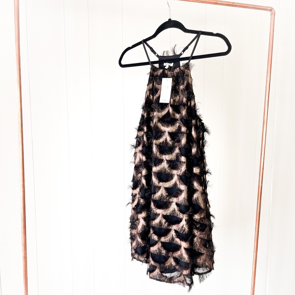 NWT Halter Eyelash Mini Dress